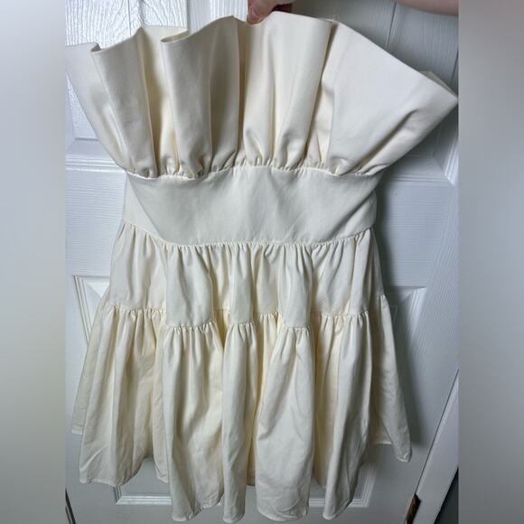 Sau Lee Revolve Ivory Nia Strapless Flare Mini Dress 12 - Picture 3 of 11